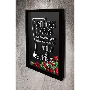 Imagem de Quadro Porta Tampinhas As Melhores Cervejas 2 - Quadro Novo, 30x40, Pr