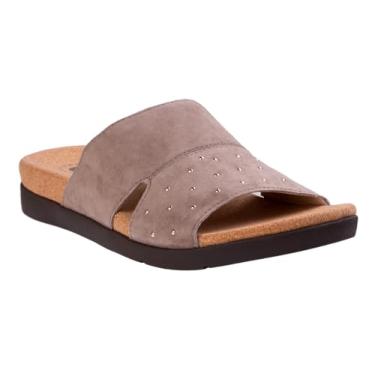 Imagem de REVITALIGN Sandália feminina Lucy Stud, Fossil, 12 Larga, Fóssil, 12 Wide