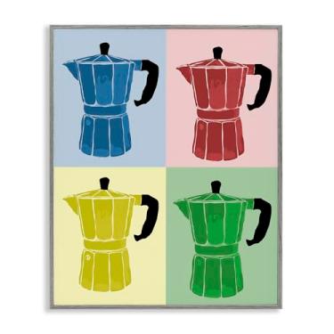 Imagem de Stupell Industries Design de arte de parede giclée emoldurado cinza Coffee Espresso Pop por Daniela Santiago, 28 x 35 cm