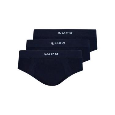 Imagem de Kit com 3 Cuecas Slip Lupo 681-001, Preto, M
