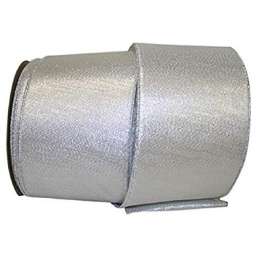 Imagem de Reliant Ribbon Fita de borda com fio pesado comercial da Lame, 10 cm x 25 jardas, prata