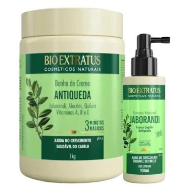 Imagem de Kit Jaborandi Controle de queda 1 Banho de creme 1kg 1 Tônico capilar 