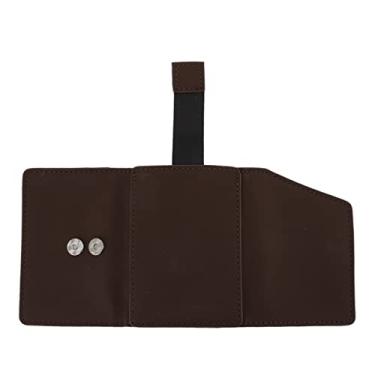 Imagem de Carteira Minimalista de Cartões de Couro Carteira Slim Portátil Multi -função Bolsa para Homens Mulheres (Marrom)
