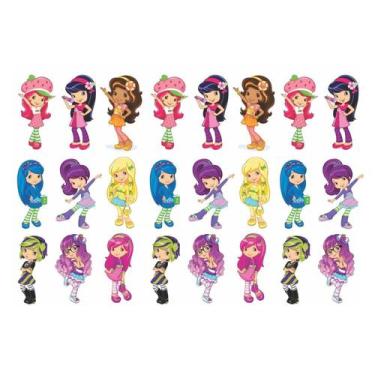 Imagem de 24 Tatuagens Temporaria Tema Infantil Moranguinho - Chinesa