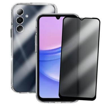 Imagem de Kit Proteção Compatível Samsung Galaxy A15 Capinha Transparente Space + Película 3D Privacidade Anti Espião