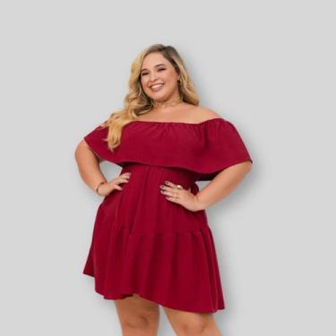 Imagem de Vestido Plus Size Feminino Ciganinha Babado 0577 - Bellucy Modas, Vinh