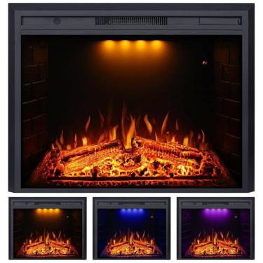 Imagem de Lareira Elétrica de Embutir A69x92L com Controle Remoto e Proteção contra Superaquecimento, 1500W, 110v, VALUXHOME Houselux 36, Preto