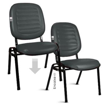 Imagem de 02 Cadeiras Empilhável para Igrejas Evangélicas Linha Holy Cinza