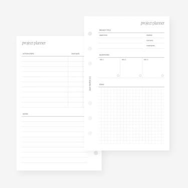 Imagem de May Paper Co. Refil de agenda Franklin Covey Compact Project Planner para fichários FC Compact com 6 furos 10 x 17 cm, branco