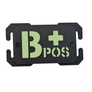 Imagem de Tático Refletivo Tipo Sanguíneo A+ Positivo POS/Negativo Tipo Sanguíneo Emblema Militar Fivela Entalhe para Mochila Tática, Colete (B+)