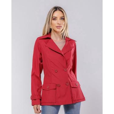 Imagem de Trench coat curto transpassado vermelho