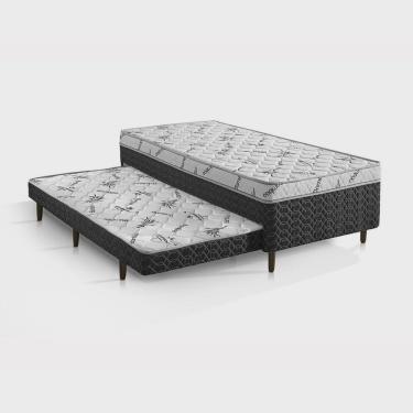 Imagem de Cama Box Conjugada Solteiro D-28 com Auxiliar 188cm X 88cm X 58cm Elite