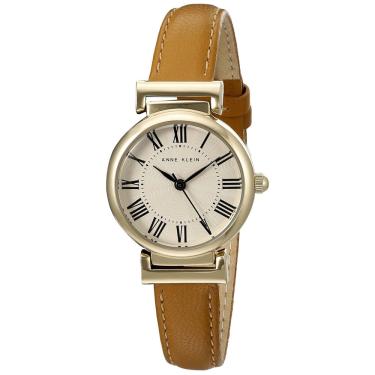 Imagem de Relógio feminino Anne Klein com pulseira de couro de 28 mm, estojo resistente à água