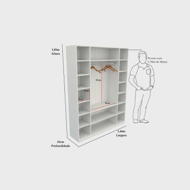 Imagem de Armário Colmeia Cabideiro M11 100%mdf (closet Expositor)