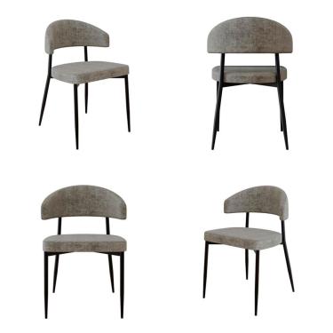 Imagem de Conjunto com 4 Cadeiras Bless Marrom e Preta