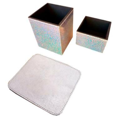 Imagem de Kit Organizador De Esritorio Escolar Mouse Pad e Porta Treco Material 