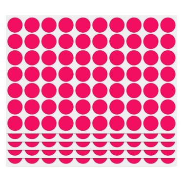 Imagem de PARLAIM Etiquetas adesivas de círculo de codificação de 9,5 cm, pacote com 1050 etiquetas redondas de pontos de código de cores para marcação de escritório em casa, organização (rosa fluorescente)