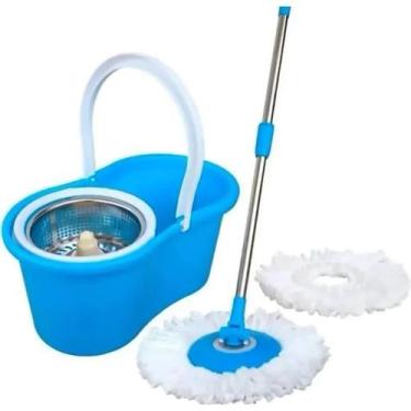Imagem de Mop 360 Giratorio Cabo Inox E Esfregão Com Balde 8 Litros - Woofs