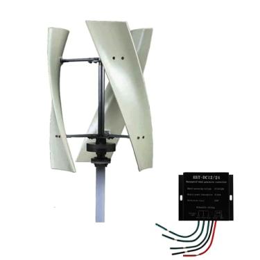 Imagem de 24v,HYZHANHONG Gerador eólico de levitação magnética trifásico doméstico de 3 lâminas, gerador de turbina eólica vertical de 8000 W com controlador MPPT para (branco, 12 V-220 V)