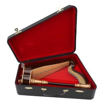 Imagem de Mini Harp Model, 25cm Miniature Harp Model Model Musical Réplica Ornamento de Artesanato Com Música Decoração de Arte da Música para Mesa de Mesa Bookshelf