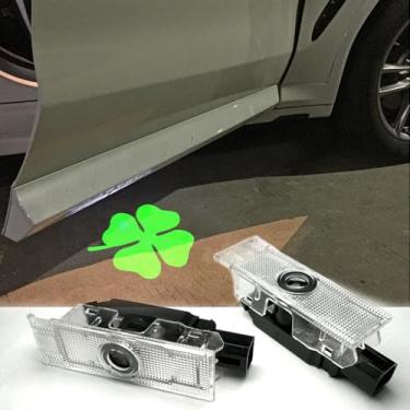Imagem de Colorfast Luzes LED para porta de carro, logotipo, projetor, trevo de quatro folhas, luzes fantasmas, poça, laser, bem-vindo, lâmpada com emblema de cortesia, compatível com Giulia Stelvio Mito