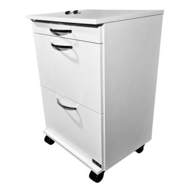 Imagem de Carrinho Mesa Auxiliar Cabeleireira Salão 2 Gavetas Cor Branca