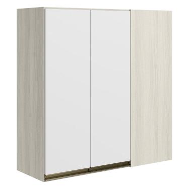 Imagem de Armario Canto Reto 2P MDF 86 cm Kali 12043 Bianco Toq Branco Uv Nicioli