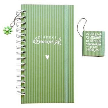 Imagem de Kit Planner Devocional + Post it, 100 Folhas, 90g, Capa 11,5 x 21,5 cm, Bolsinho Interno (VERDE)