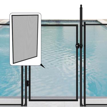 Imagem de ALLSAFE Malha para portão de cerca de piscina – preta – tecido de substituição de 76 cm, altura de 1,5 m (sem moldura) – Material de segurança DIY cortado para ajustar/aparar ao tamanho para reparo de