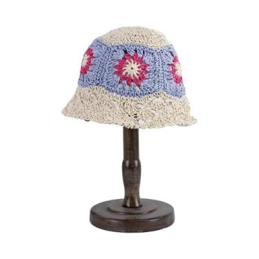 Imagem de Chapéu Balde de Palha Dobrável com Proteção UV - Viseira Solar para Ve