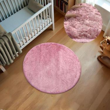 Imagem de 1 Tapete Quarto Infantil Peludo Redondo 1,00m Oa Cl Rob - IDEALIZA, RO
