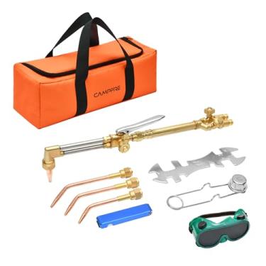 Imagem de CAMPFIRE Kit de tocha de acetileno de oxigênio, 12 peças de kit de tocha de corte de soldagem com válvulas de retenção e bolsa de ferramentas