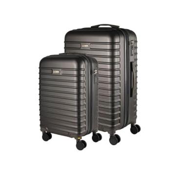 Imagem de Kit 2 Malas de bordo 10KG + Mala de Viagem 23KG ABS Com Rodas Giratórias (Grafite)