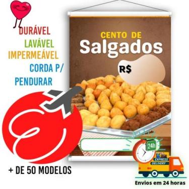 Imagem de Banner  Salgadinhos Cento Salgados Festa r1 SEM PERSONALIZAÇÃO  Não ma