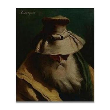 Imagem de Impressão em tela Anaxagoras Giovanni Battista Tiepolo – Obra-prima rococó barroca, pintura escolar de Veneza, pintura a óleo decorativa para galeria doméstica 60 x 72 cm