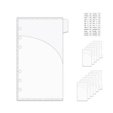 Imagem de NatSumeBasics 12 peças A6 Envelopes de dinheiro foscos A6 divisores de bolso para fichário com etiqueta autocolante para 6 anéis orçamentários inserções de fichário suprimentos acessórios (12 foscos)