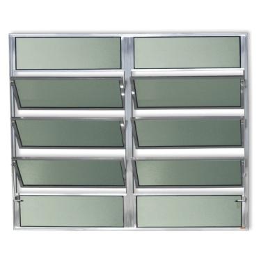 Imagem de Janela Basculante De Alumínio 100x150cm 2 Seções Com Vidro Boreal Plus Brimak Brilhante