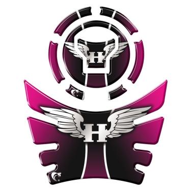Imagem de Kit Adesivo Protetor Tanque E Bocal Moto Honda Acima 2018 Asa Pink Azul