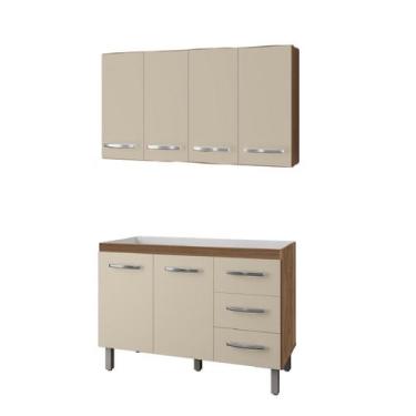 Imagem de Kit de Cozinha com Aéreo 120m Mara e Balcão para Pia 120m Bianca Sem T