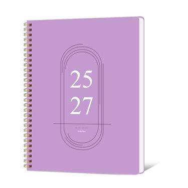 Imagem de Agenda mensal 2025-2027, calendário mensal simplificado, calendário de 24 meses, julho de 2025 a junho de 2027, 21,6 cm x 28 cm, capa impermeável com encadernação espiral, agenda mensal para
