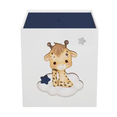 Imagem de Lixeira Kit Higiene MDF com Tampa Quarto Safari Baby Nuvem - Neném na 
