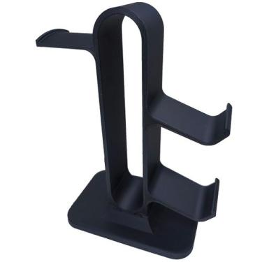Imagem de Suporte Fone De Ouvido Headset Headphone e 2 Controle Gammer Preto - P