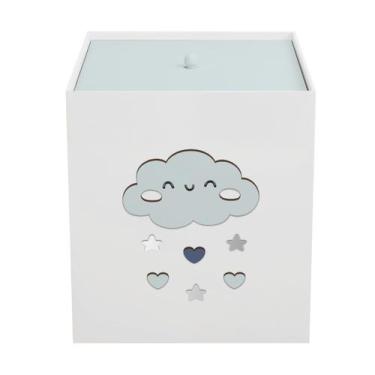 Imagem de Lixeira Kit Higiene MDF com Tampa Quarto Bebê Nuvem - Neném na Nuvem, 