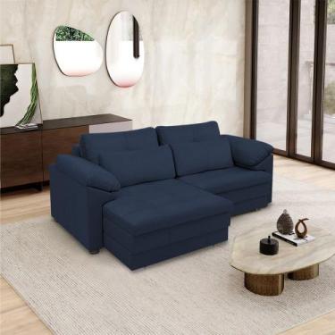 Imagem de Sofá Retrátil Manual Sala de Estar Nolan Bipartido 250cm Conforto Prem