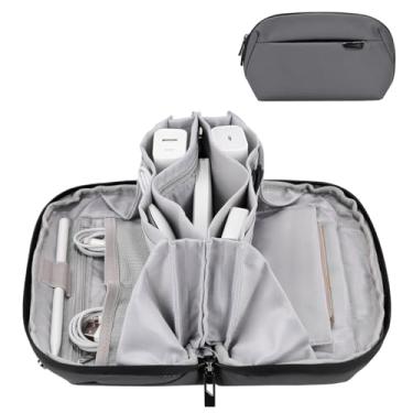 Imagem de DDgro Estojo Organizador De Viagem Para Cabos Eletrônicos, Bolsa Carregador, Transporte Acessórios Tecnologia (Cinza Escuro)