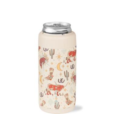 Imagem de HydroJug Slim Can Cooler - Suporte Para Copos Térmicos 2 Em 1 Aço Inoxidável Com Base De Borracha Antiderrapante, Tampa Rosca, Lavável Na Máquina Lavar Louças, 12 Oz, Rodeo