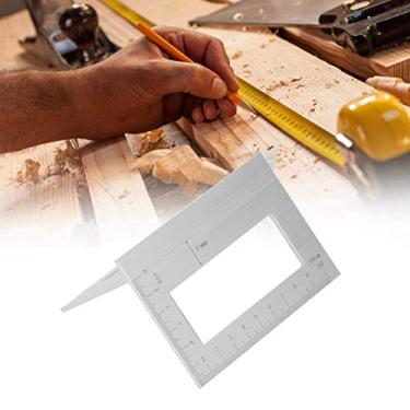 Imagem de Régua reta, ângulo de 45°/90° T precisão para engenheiros para trabalhos em madeira para artesanato (prata)