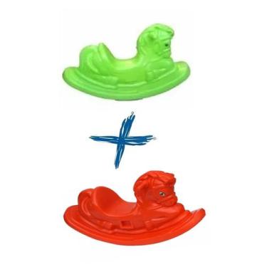 Imagem de Gangorra cavalinho vermelho e verde claro - MULTIPLASTIC