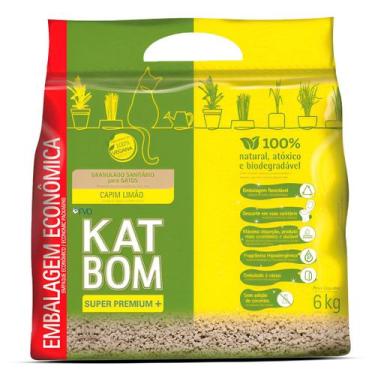 Imagem de Areia Higiênica Katbom Para Gatos Granulado Capim Limão 6Kg