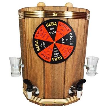 Imagem de Pingometro Duplo Adega Rústica Gira Roleta Shot Decor - Retrofenna Dec